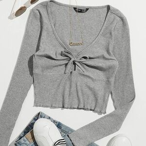 Simple grey crop top